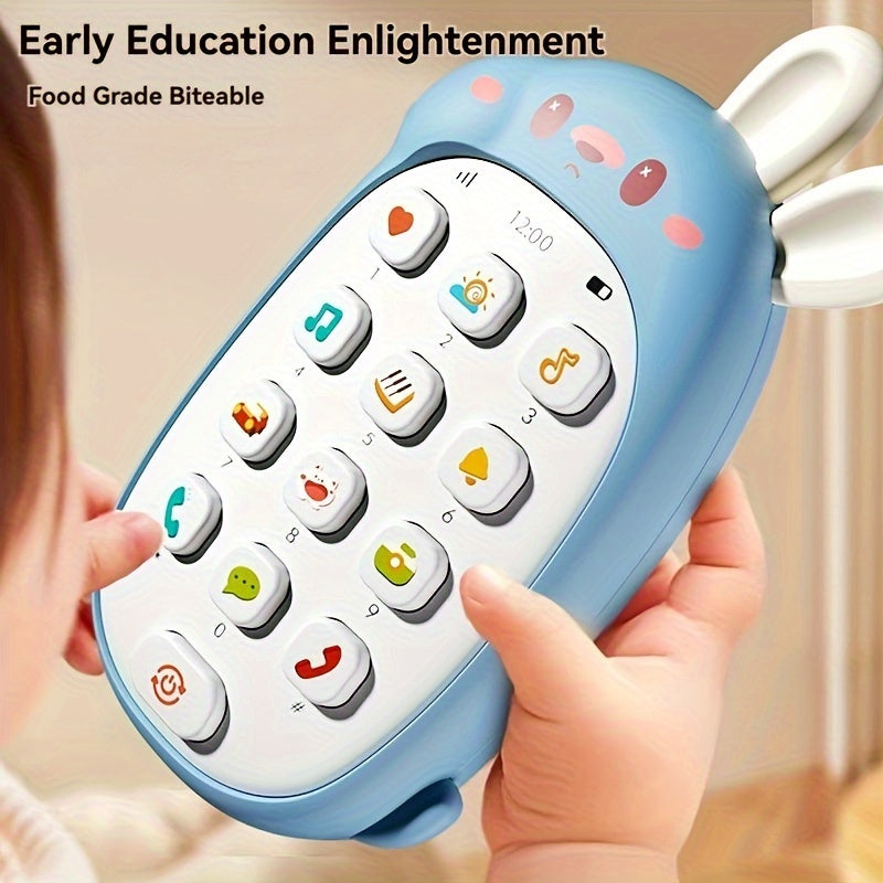 Baby Toy Bunny Shaped Mobile Phone Toy for Babies with Music and Biting Functions