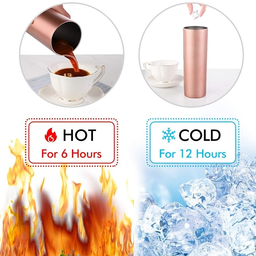 20 унций узкий стакан с двойной стенкой из нержавеющей стали и вакуумной изоляцией, включает крышку и соломинку.