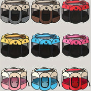 Foldable Pet Playpen with Carrying Case and Travel Bowl Water-Resistant Shade Cover for Indoor Outdoor Use