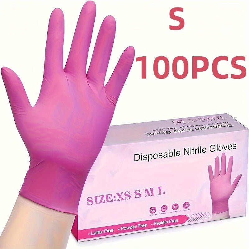 Одноразовые перчатки светло-розового цвета для уборки.