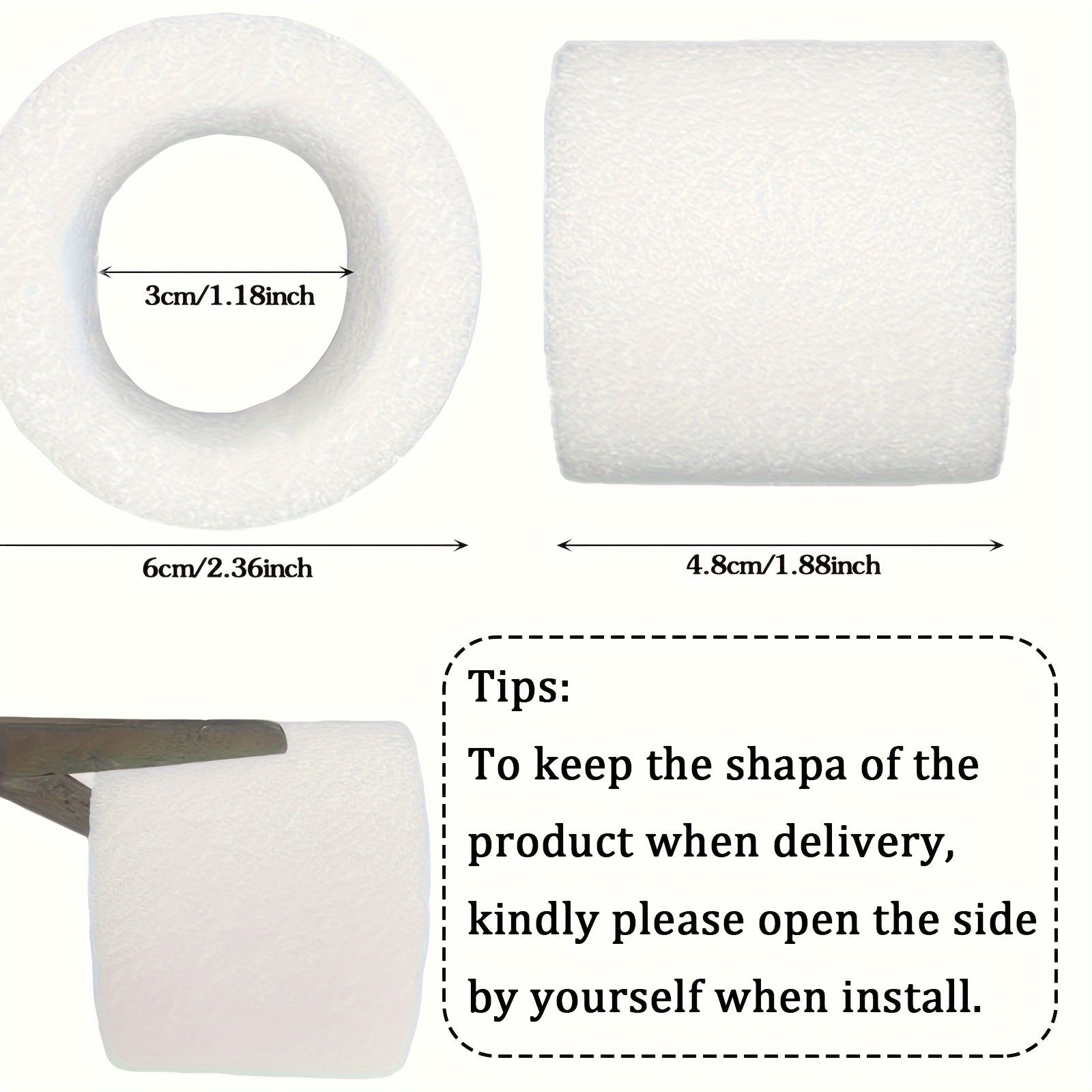 Foam Eyelet Curtain Spacers for Home Decor, Adjustable and Durable