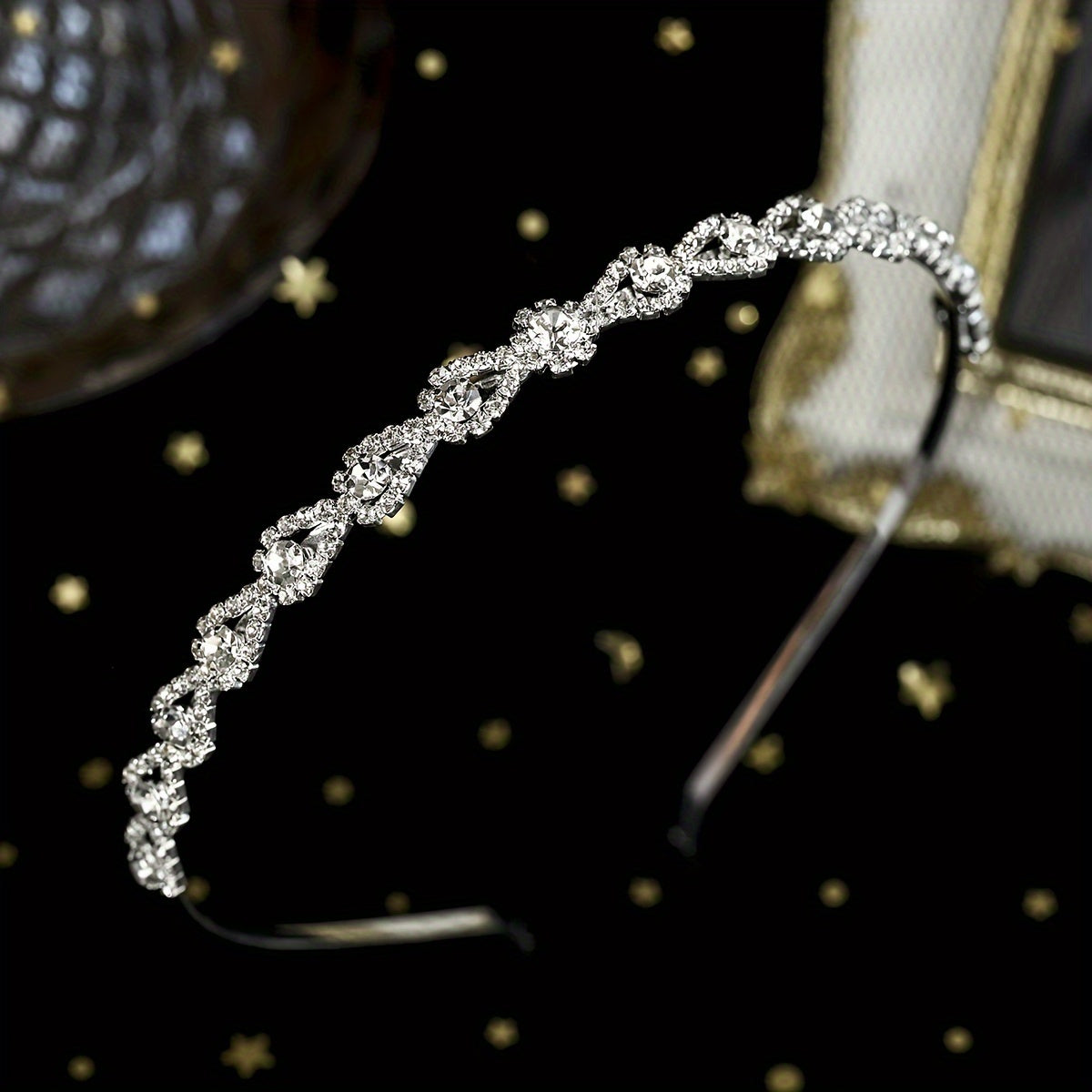 Ayollar uchun vintage ilhomlangan rhinestone boshband, to'y va rasmiy soch aksessuari