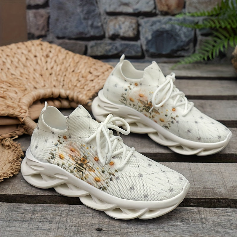 Ayollar uchun nafas oladigan tikuv sport poyabzali, kundalik, bog‘lamli, barcha mavsumlar uchun qulay