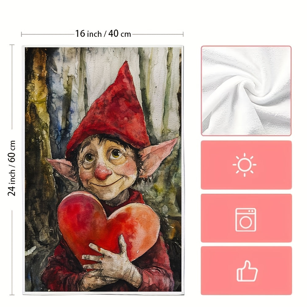 Toallas de cocina de duende para el Día de San Valentín ultra-suaves y absorbentes 40x60 cm