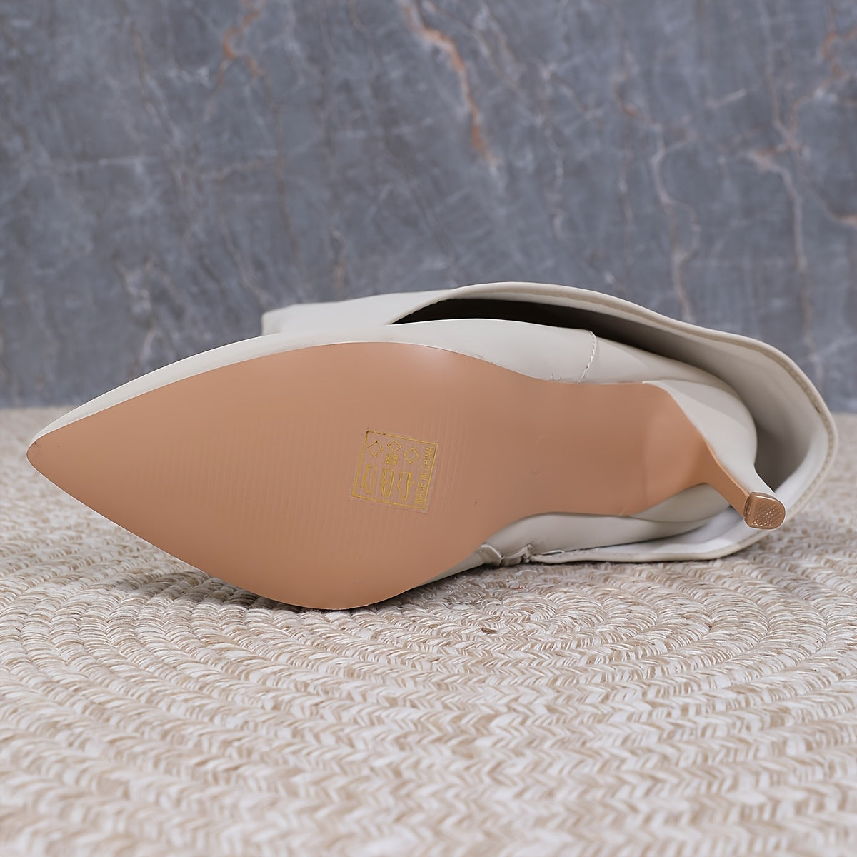 Women's Synthetic Pointed Toe Knee-High Boots with Buckle Zipper