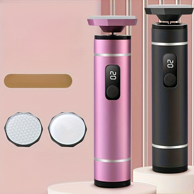 Electric Foot Grinder USB Rechargeable Digital Display Heel Callus Remover Light Beige