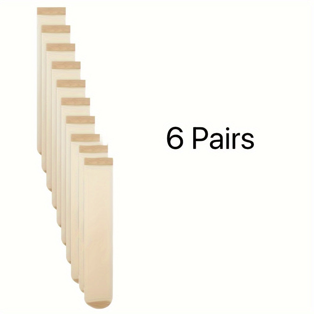 Plus Size Women's Casual Calf Socks Set of 6 Solid Color Knee-High Thin Stretchy Summer Socks
