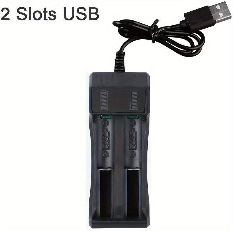 USB Dual 18650 Battery Charger for Rechargeable Lithium Batteries 4.2V Portable