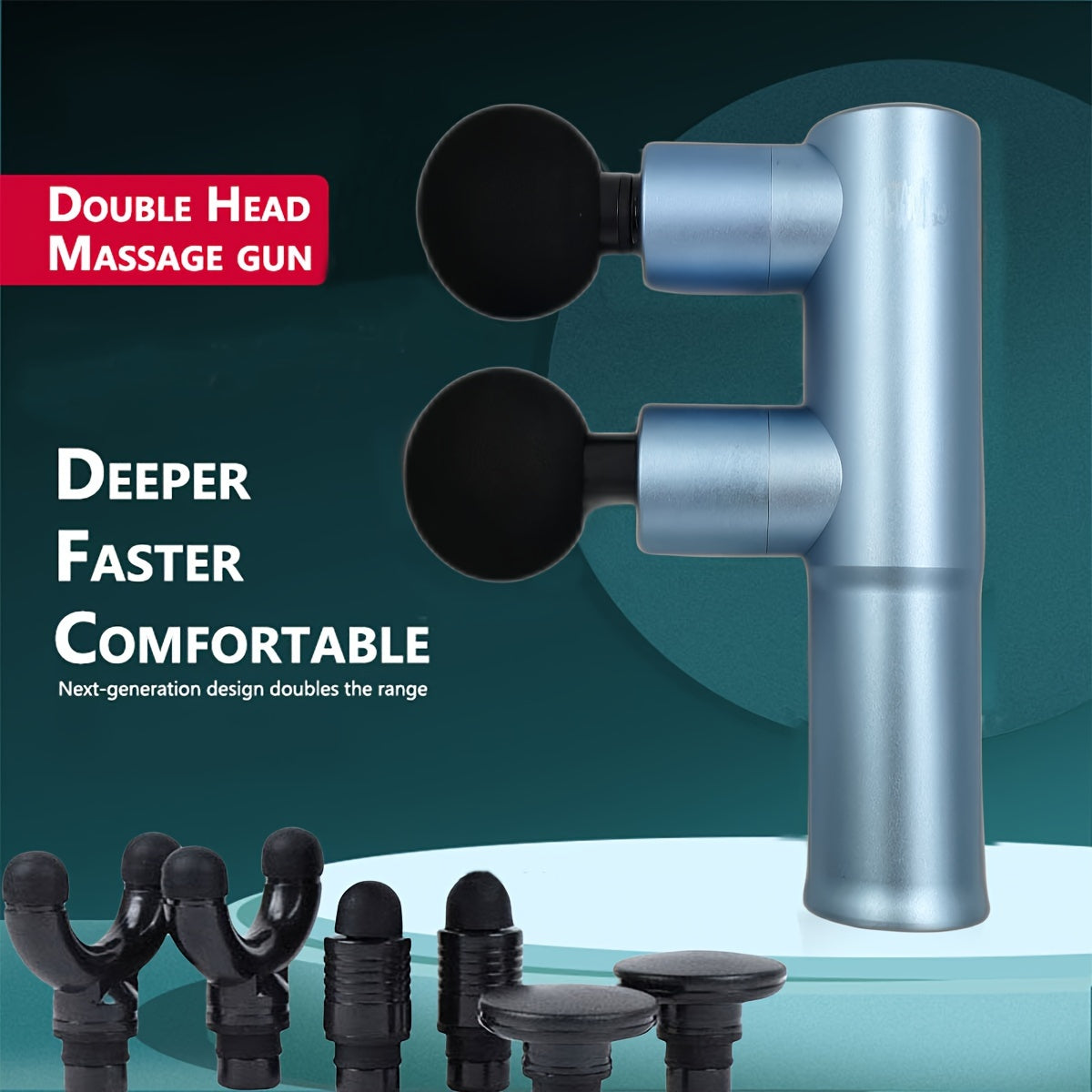 Electric Massage Gun with 8 Replacement Heads Deep Tissue Muscle Relaxation Portable Percussion Massager