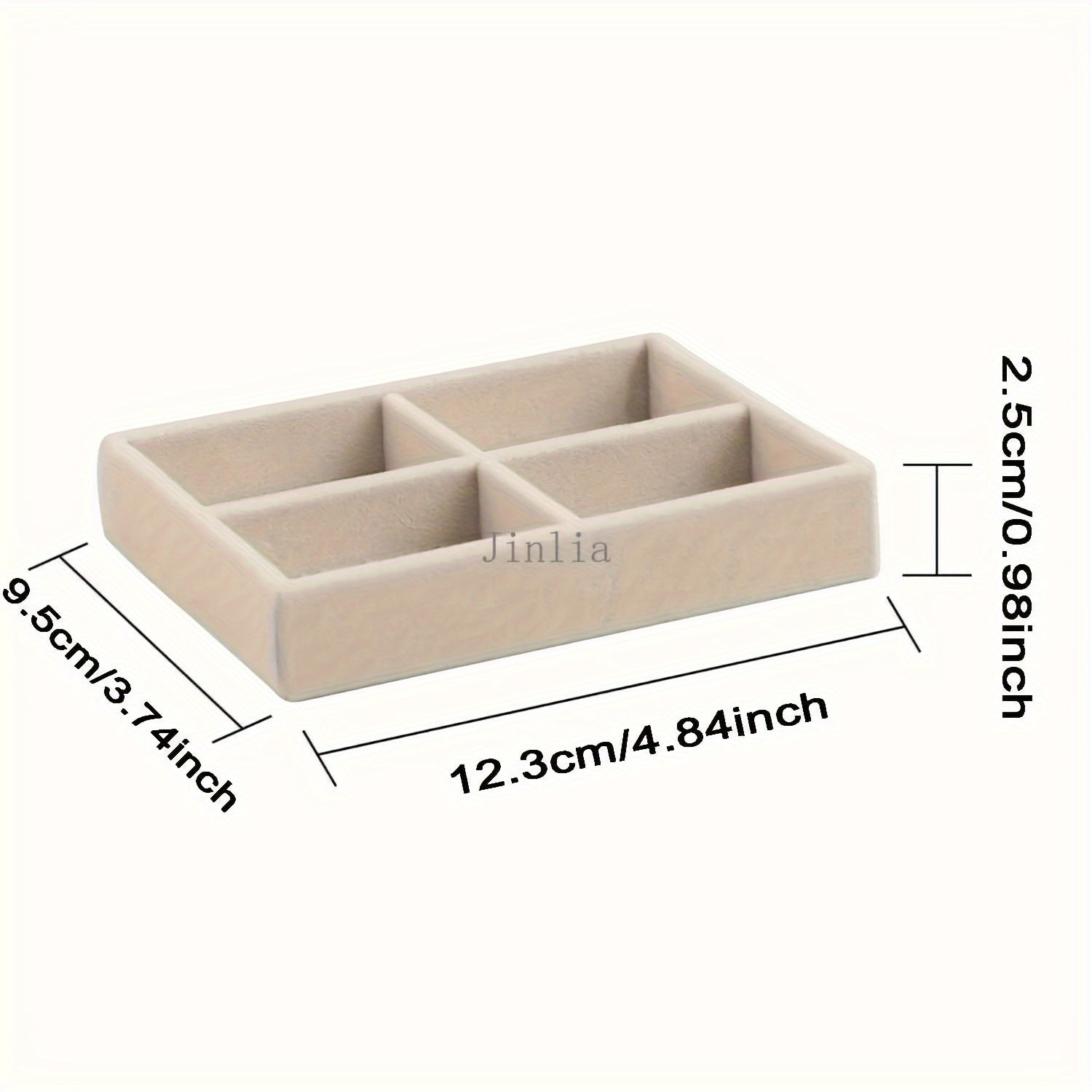 Juego de organizadores de bandejas de joyería de terciopelo, cuatro insertos apilables de gamuza para cajones para pendientes, anillos, collares
