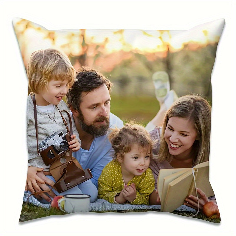 Custom Photo Pillowcase Polyester Single-Sided Print Zippered Washable Home Decor