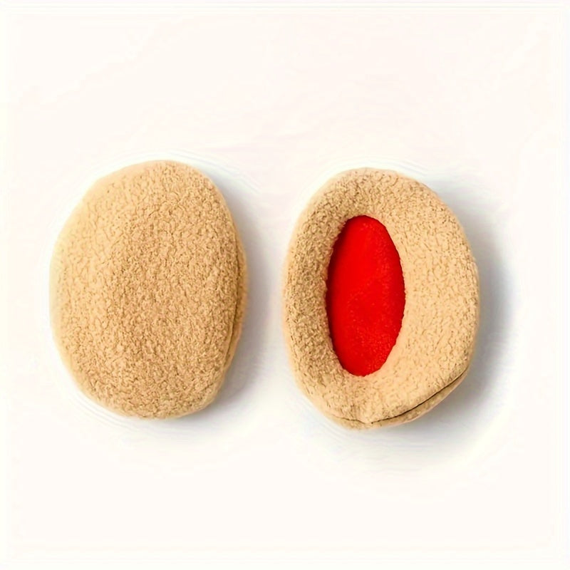 Fleece Ear Warmers Set for Men and Women, Washable Polyester, Lightweight, Holiday Design