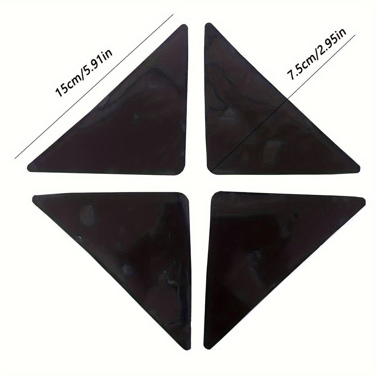 Silicone Triangle Carpet Anti-Slip Pads Set of 4 for Bedroom and Living Room