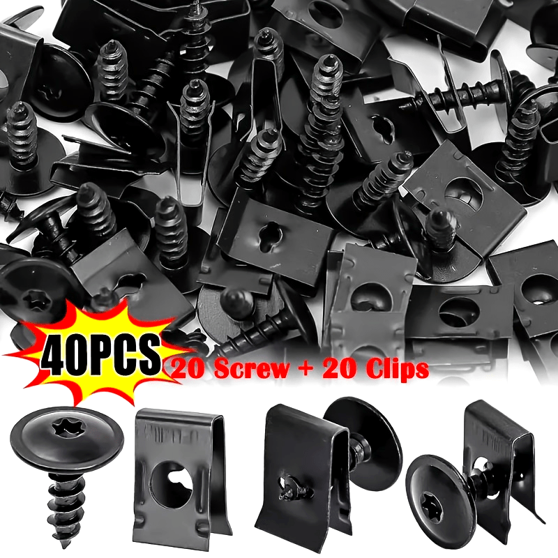 10/20 Pcs Metal U-Bolt Clips Car Body Bumper Baffle Fasteners Engine Hood Baffle Hardware