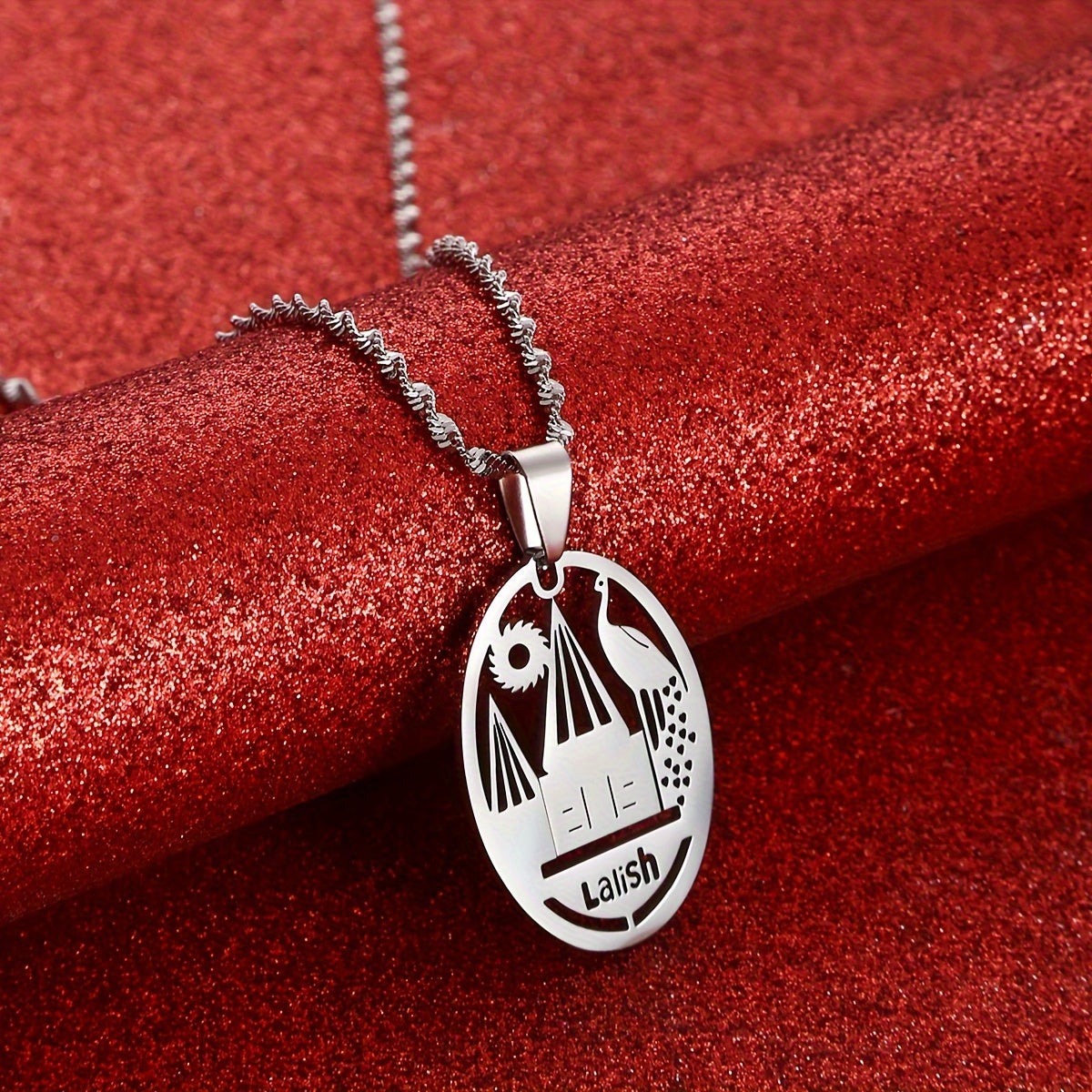 Lalish Ma'bad Pendanti - Nikelga chidamli po'lat, Ayollar uchun an'anaviy va oddiy dizayn - Har kuni kiyish va maxsus tadbirlar uchun ideal
