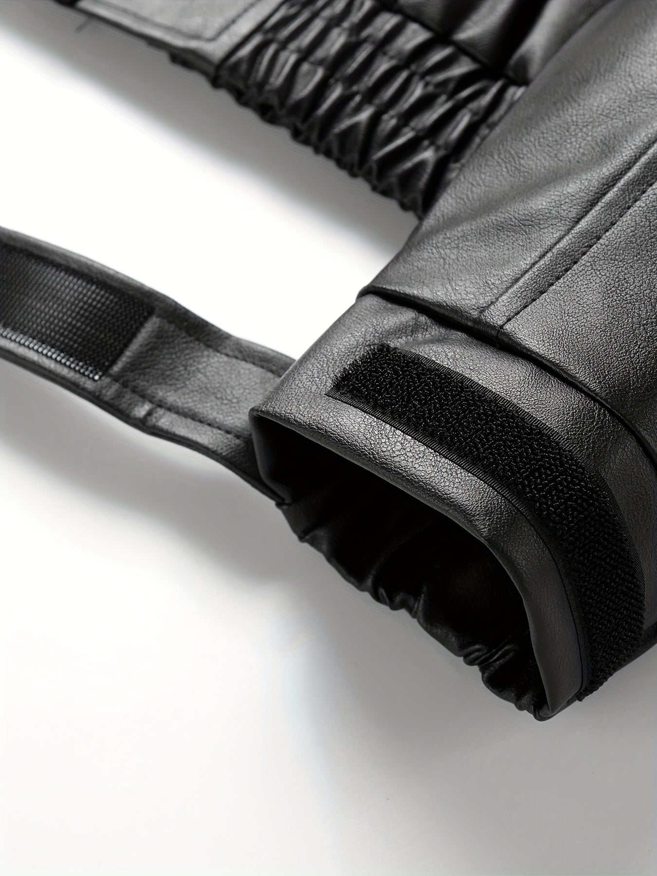 Chaqueta casual de cuero PU para hombre con cremallera, ropa de calle para primavera y otoño