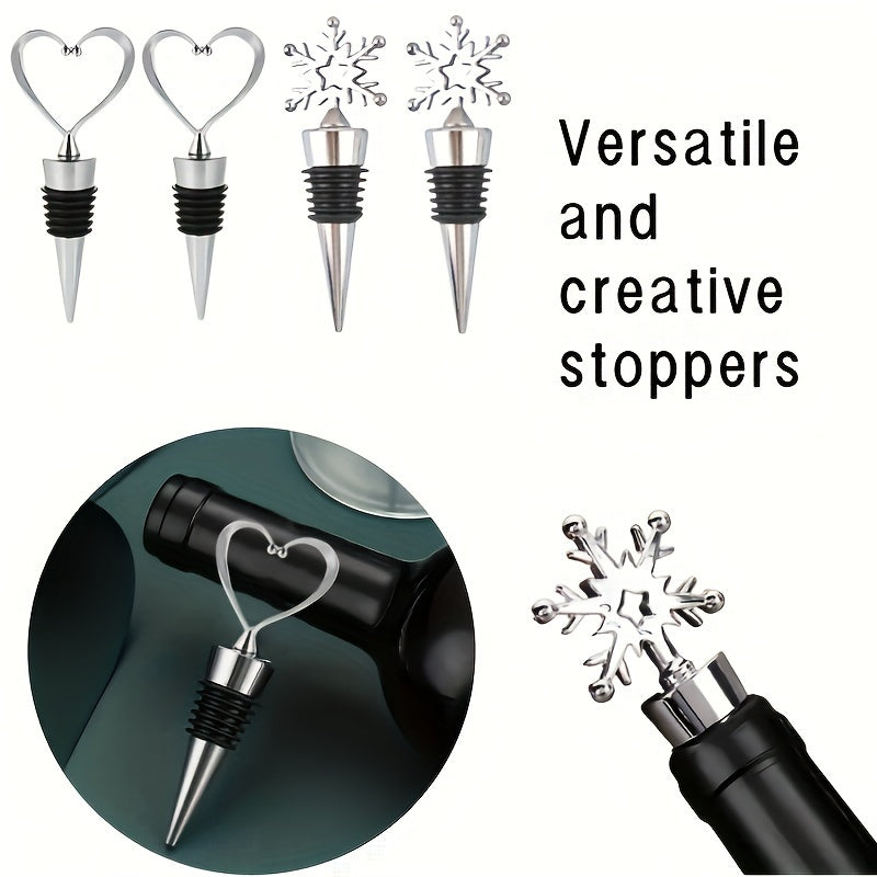 Christmas Snowflake Wine Bottle Stopper Reusable Festive Gift