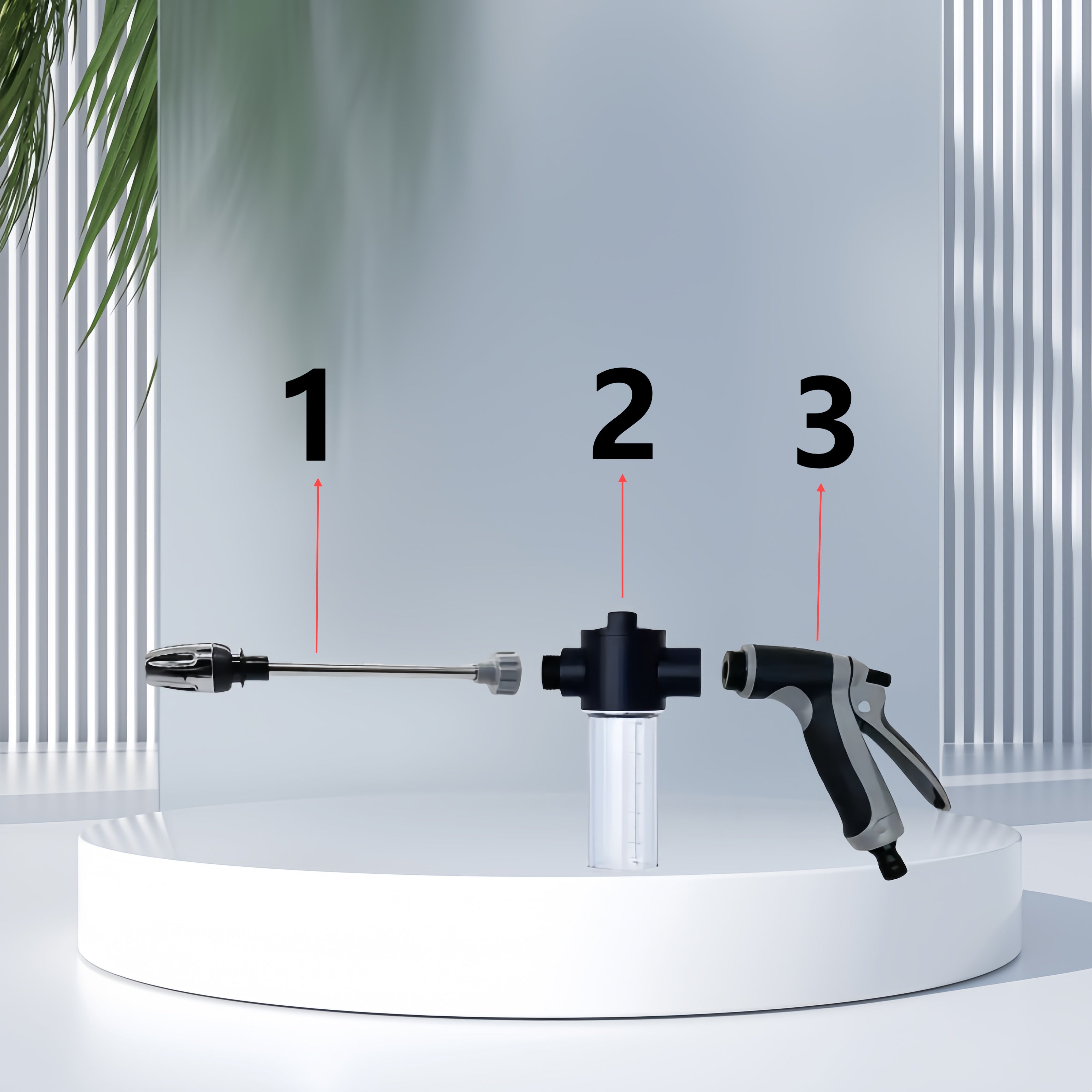 Водяной пистолет с длинной трубой высокого давления и пенопластовым баком для уборки сада, из прочного пластика