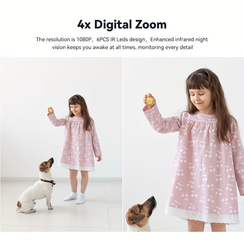 Indoor Security Camera 1080P HD Night Vision Two-Way Audio WiFi Tracking