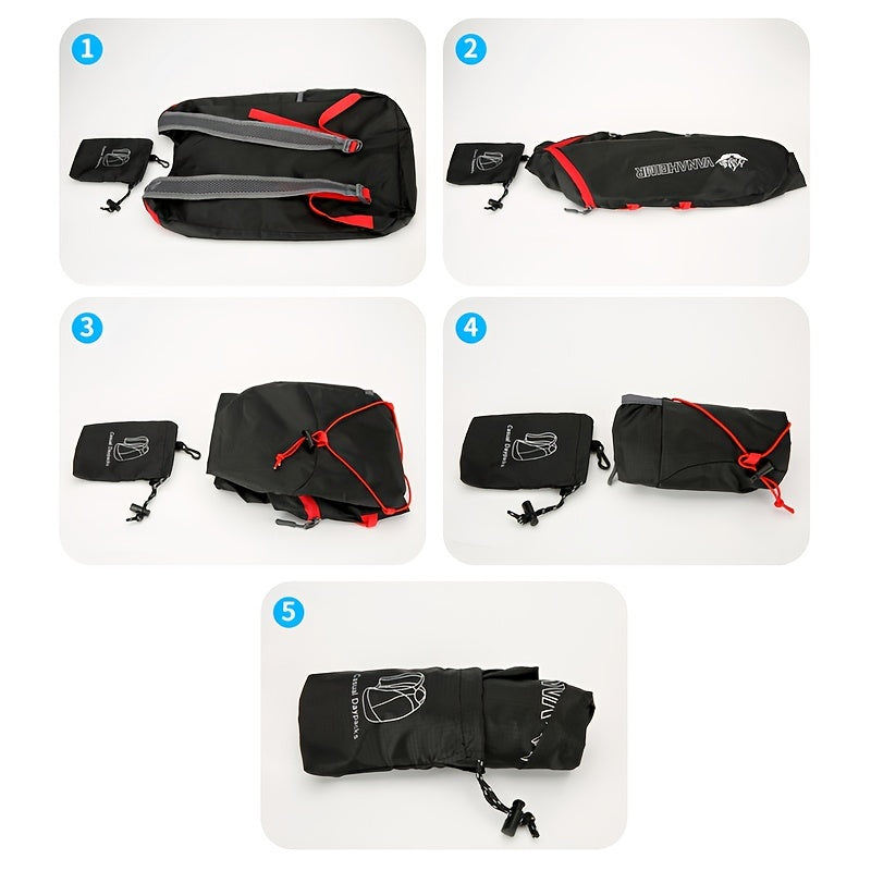 Mochila deportiva impermeable de nylon para hombres para senderismo, viajes al aire libre, plegable y ligera