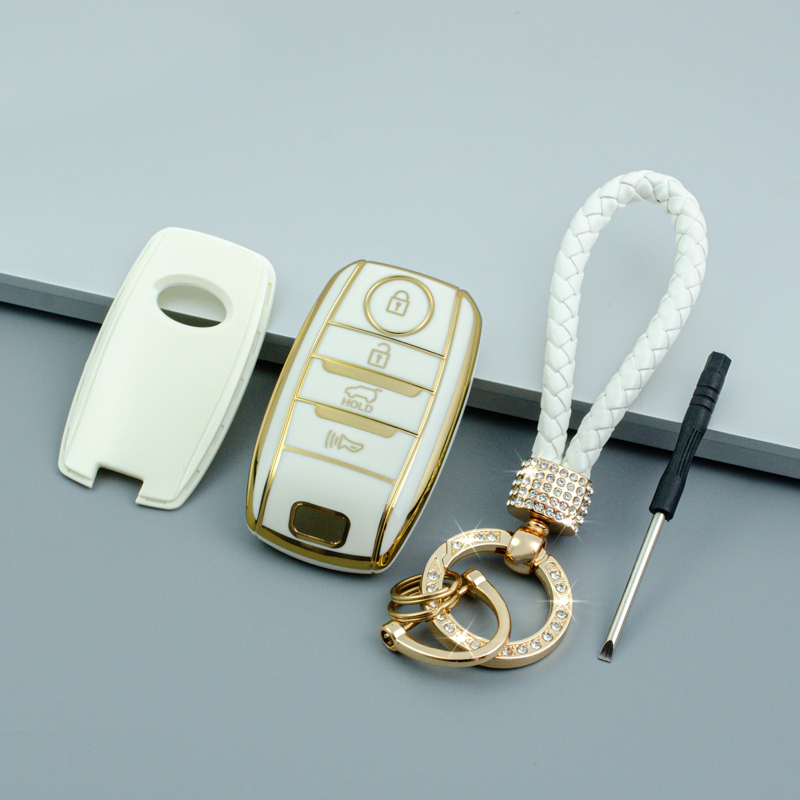 Universal TPU Car Key Case Cover with Keychain for Kia Models