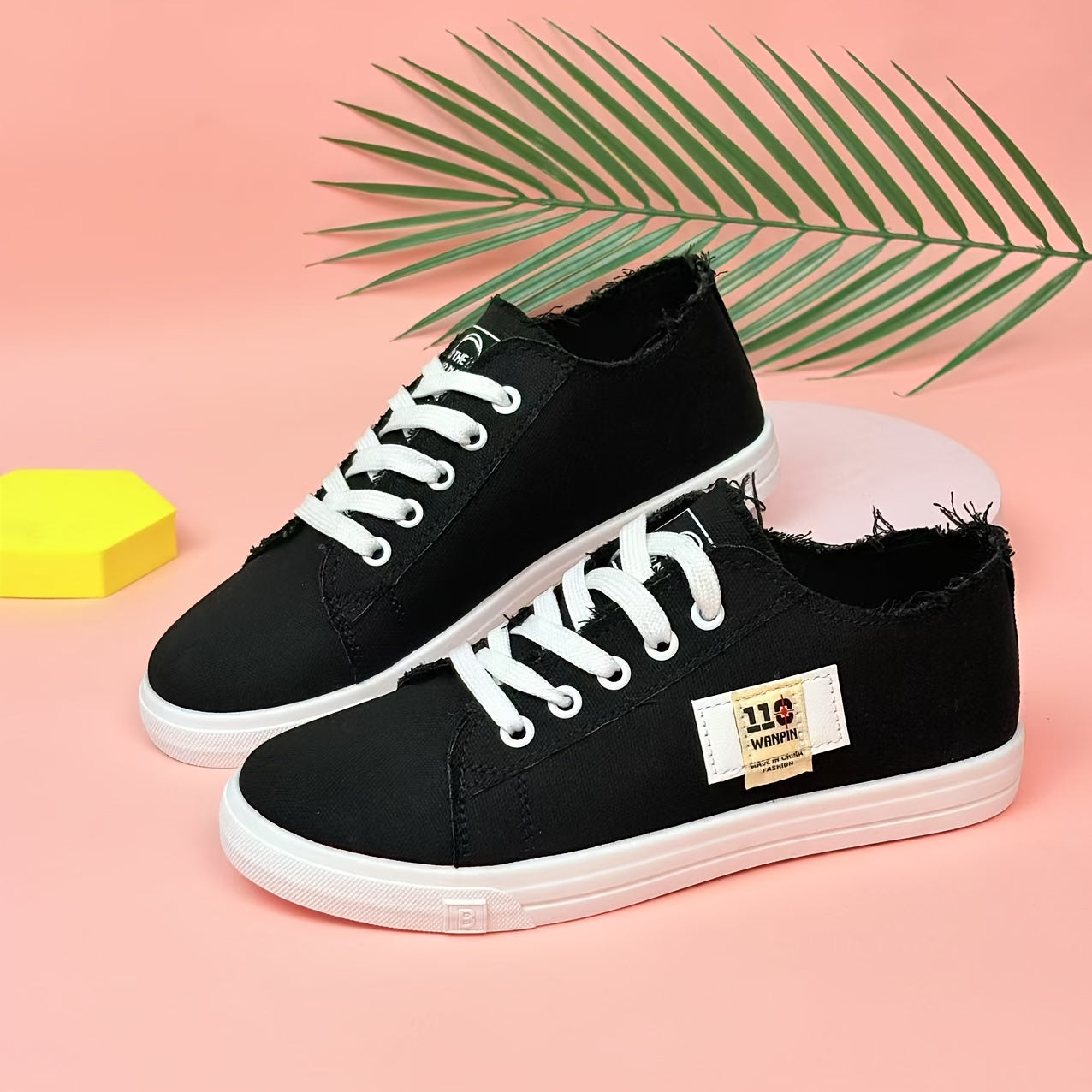 Women's Breathable Flat Shoes with Lace-Up Closure and PU Sole