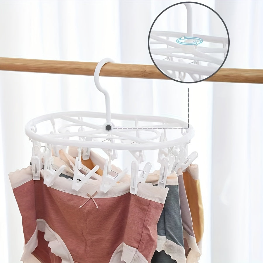 Estante plegable a prueba de viento para secar con 10/14 pinzas para ropa para calcetines, ropa interior y muñecas