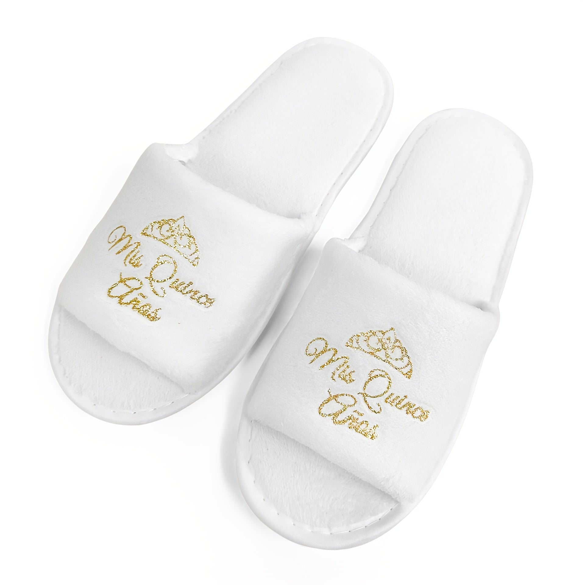 Girls 15th Birthday Glitter Gold Crown Script Slippers Soft EVA Flats