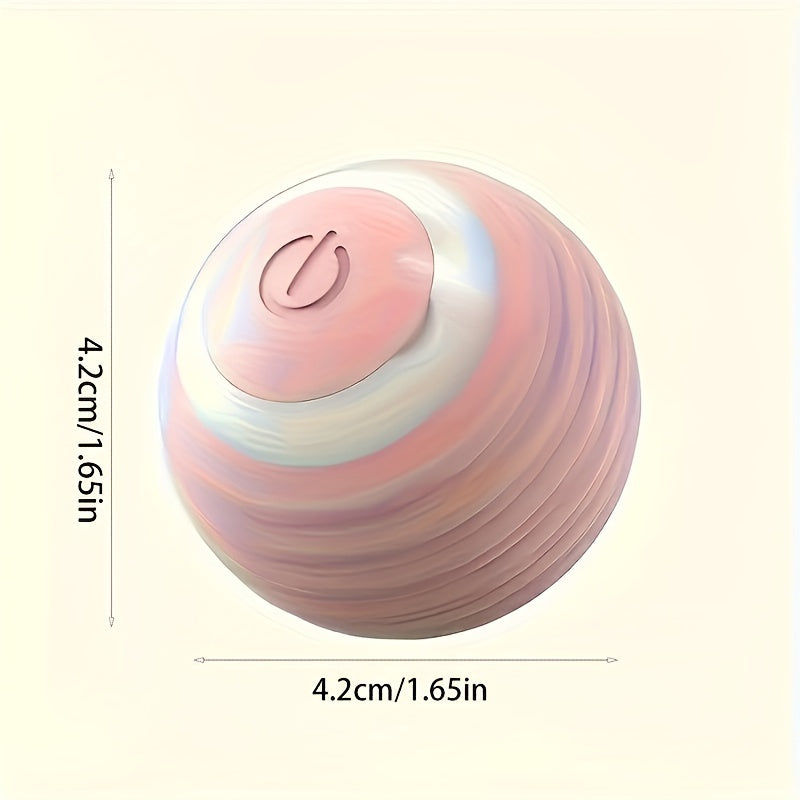 USB Rechargeable Cat Toy with Automatic Rolling Ball and Cartoon Design for Small Breeds