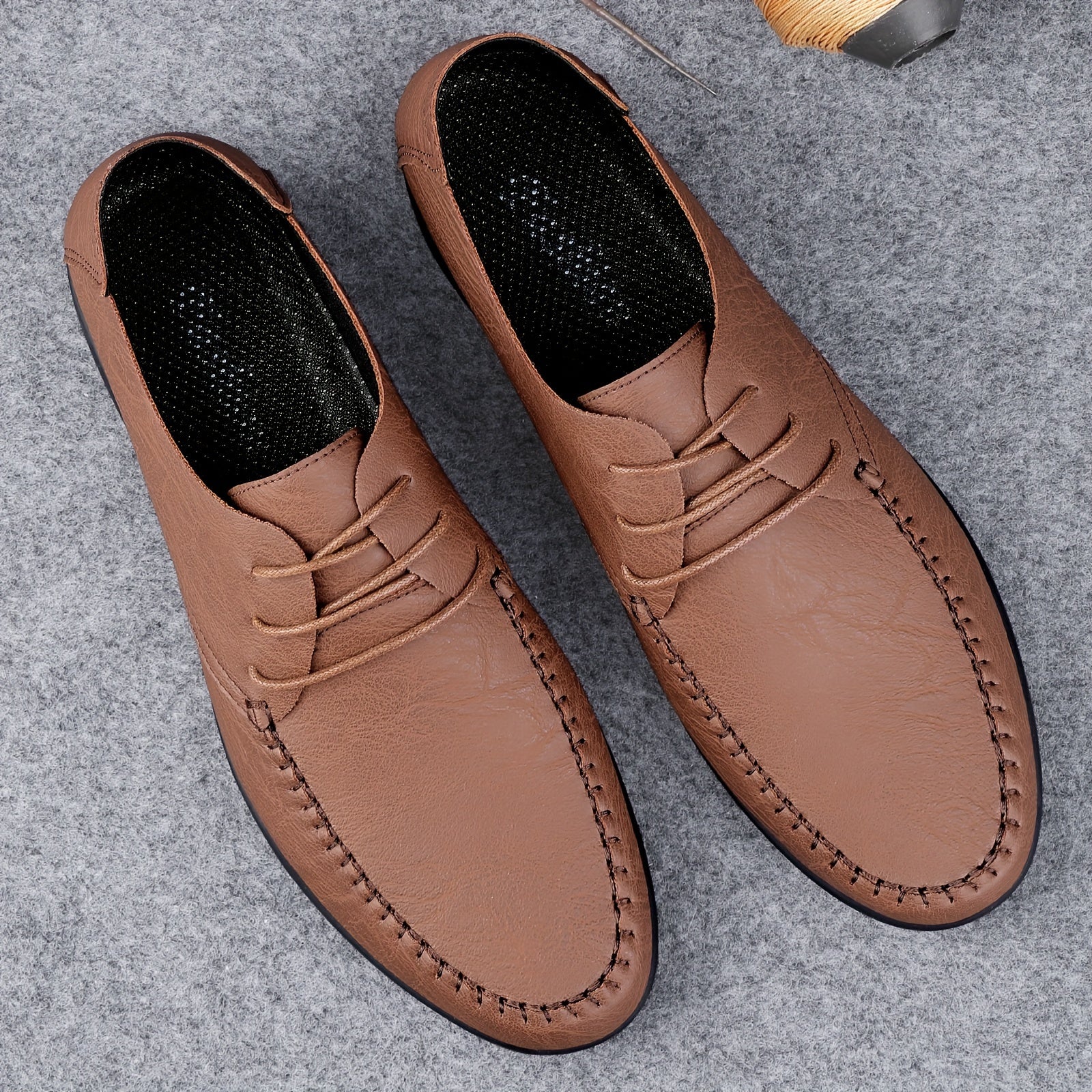 Erkaklar uchun teridan yasalgan loaferlar, tashqi makon uchun, kundalik kiyim, qora, 9 o'lcham