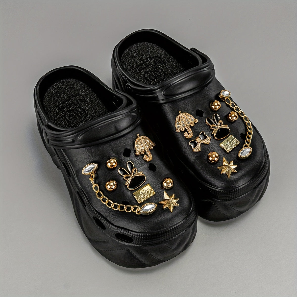 Women's Glitter Mules and Clogs With Platform Heel Lightweight EVA Summer Footwear