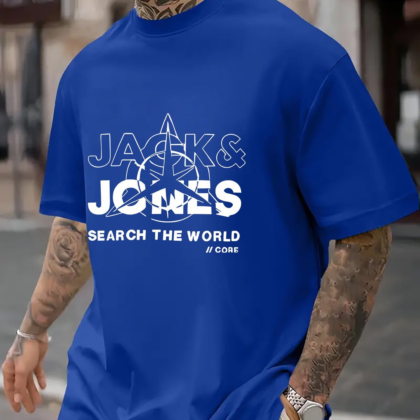 Men's Plus Size Casual Polyester T-Shirt with Graphic Print Short Sleeve Crew Neck