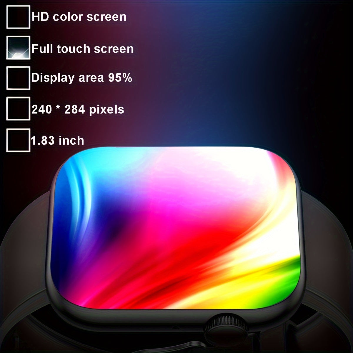 Men's Smart Sports Watch 1.83-Inch Touch Screen IP67 Waterproof Fitness Tracker