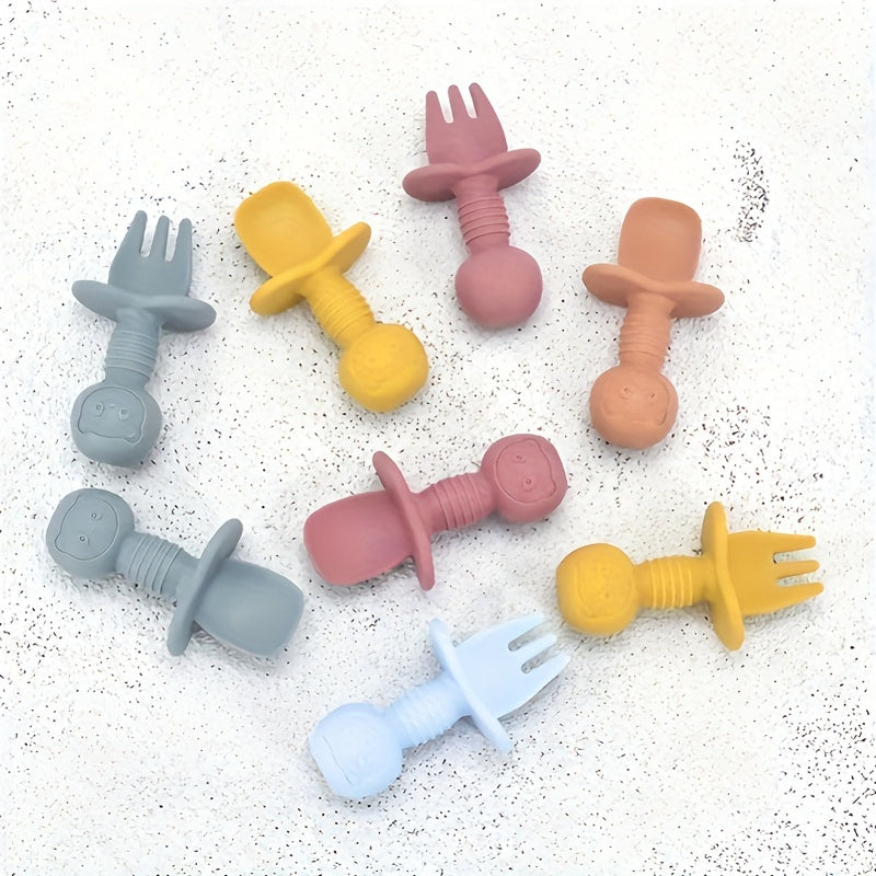 Set of 3 Silicone Baby Plates with Smile Face Design Toddler Feeding Set BPA-Free Dishwasher Safe