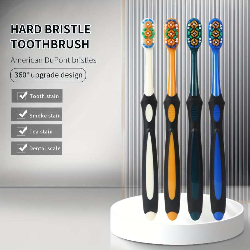 Men's 360° Hard Nylon Bristle Toothbrush for Adults