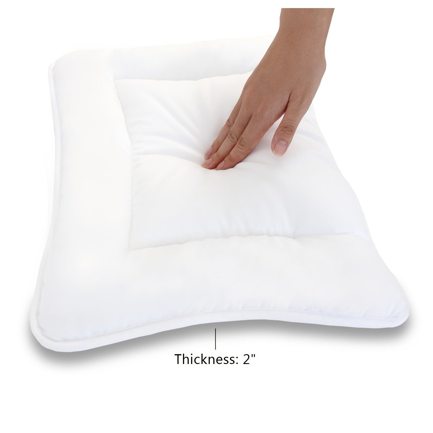 Kids Toddler Pillow Quilted White Polyester Breathable Machine Washable Small