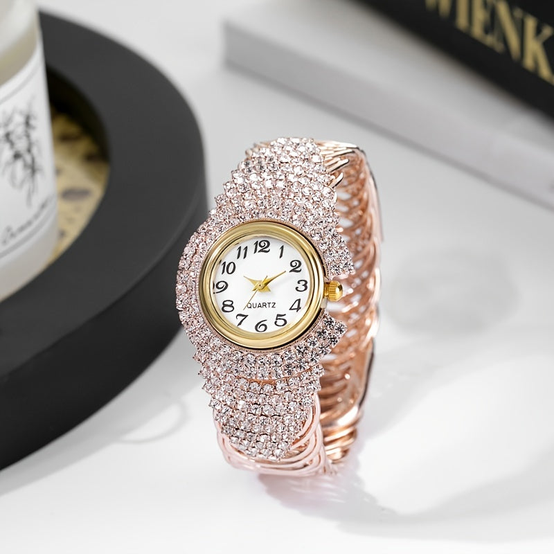 Women’s Bohemian Luxe Watch with Rhinestones and Elegant Design