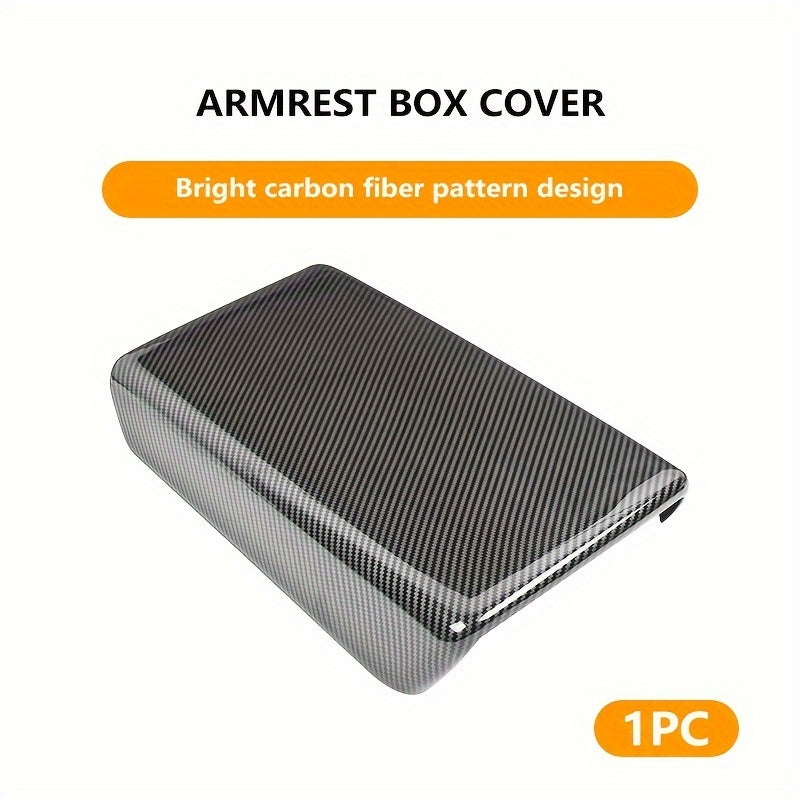 Car Center Console Armrest Cover for Tesla Model 3 and Y Carbon Fiber Matte Glossy