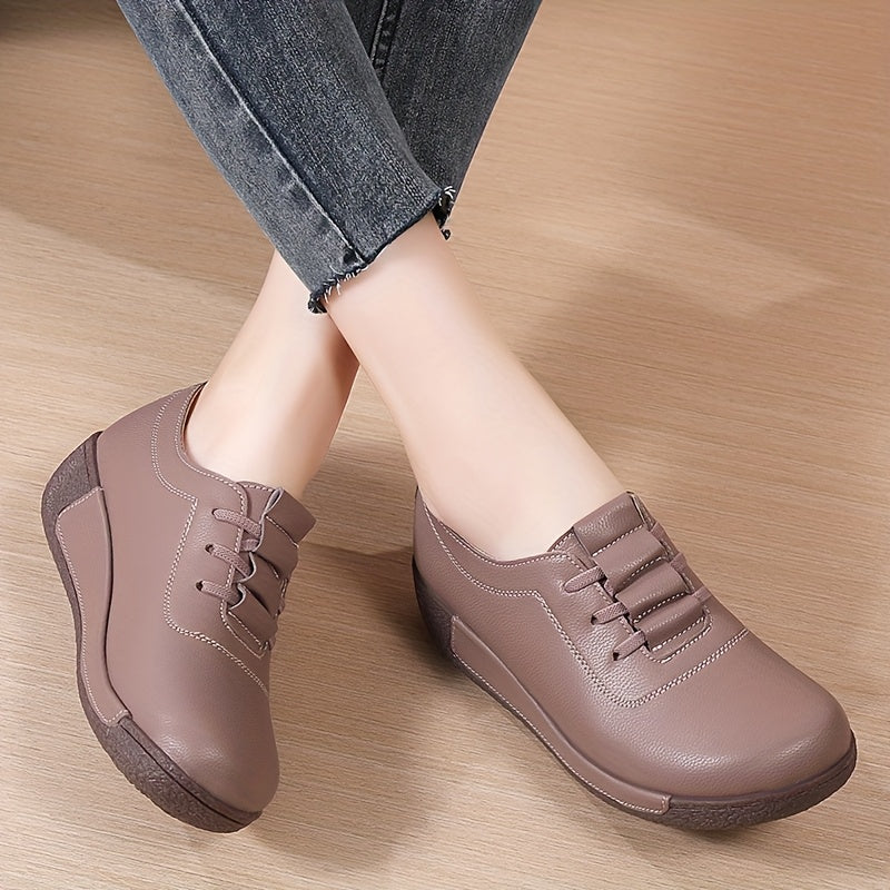 Women Middle-Aged Flat Shoes Non-Slip Thick-Soled Comfort Loafers Sizes 35-41