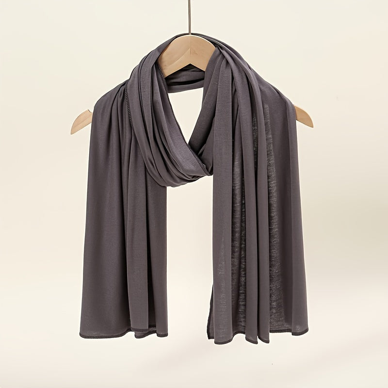 Ayollar uchun yuqori sifatli bir rangli polyester sharf, barcha fasllar va tadbirlar uchun mos, Ramazon uchun qulay.