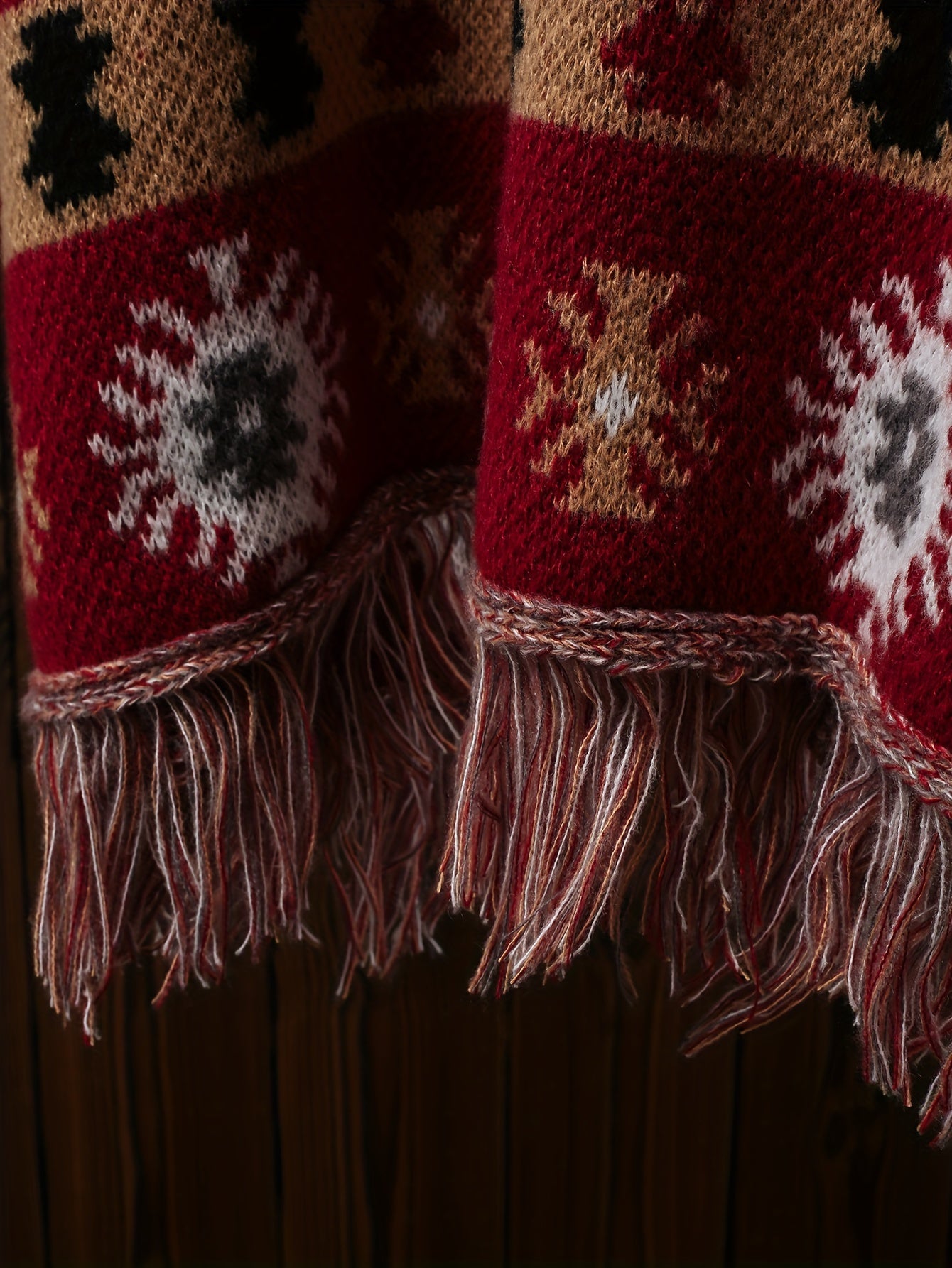 Plus Size Knit Cardigan with Tassels Open Front Long Sleeve Fall Winter Women's Clothing