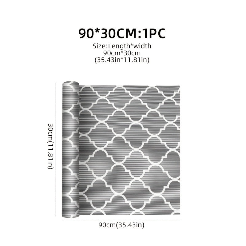 PEVA Shelf Liner Roll Non-Slip Stain-Resistant Reusable Cuttable Washable Drawer Mat for Kitchen Refrigerator Protection