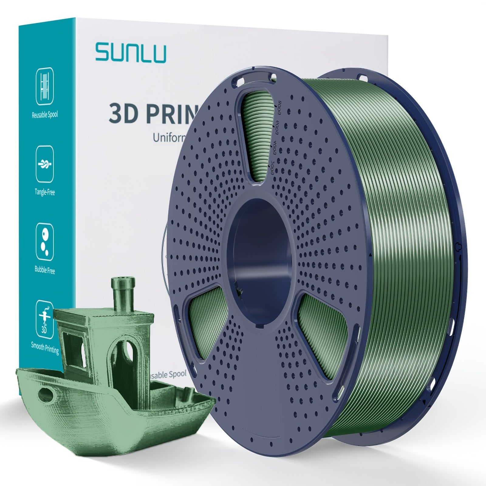 1kg Shiny PLA 3D Printer Filament 1.75mm Light Golden Silk Surface