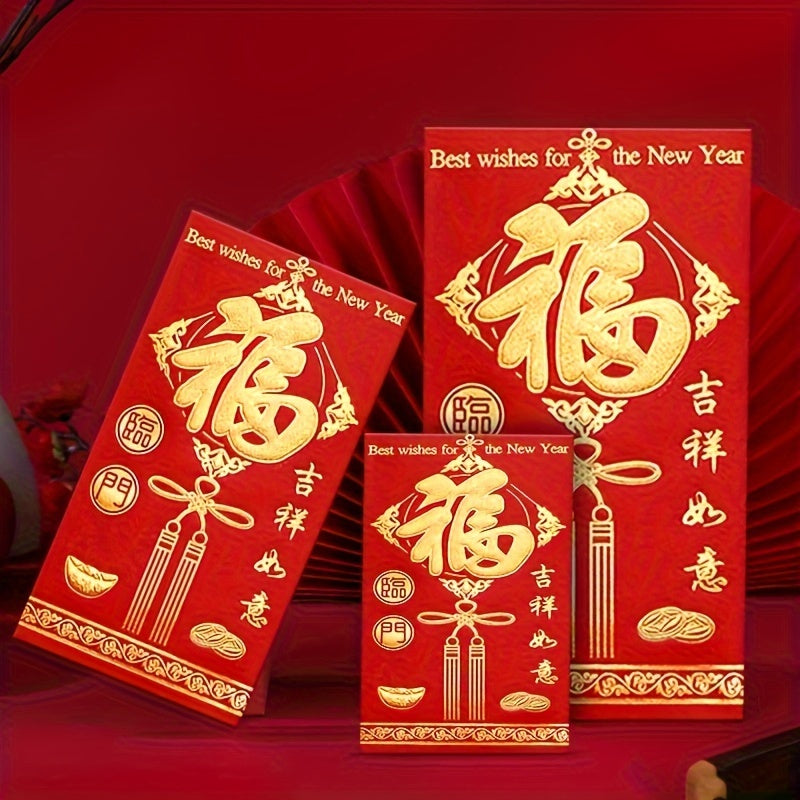 Red Envelopes Set for Lunar New Year and Celebrations, Money Holders for Weddings and Gifts