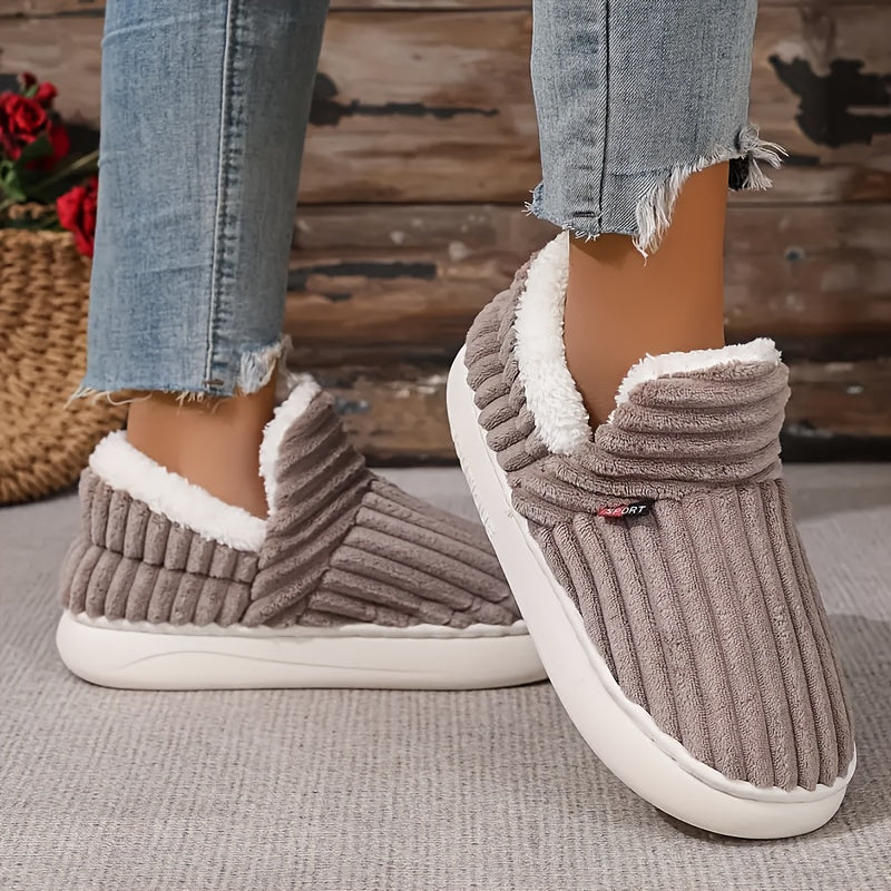 Women's Plush-Lined Winter Slippers Soft Warm Breathable Non-Slip Indoor Comfort