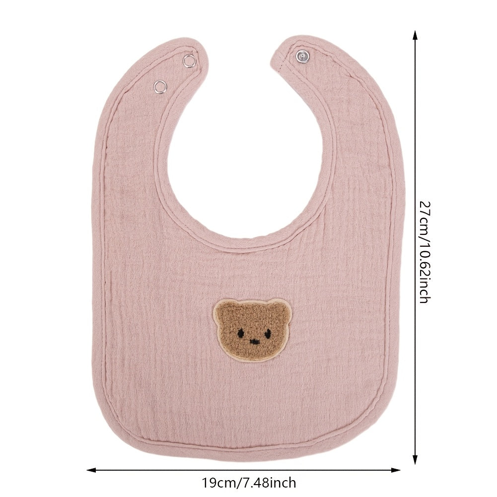 Set of 3 Baby Bibs for Newborns Waterproof Muslin Bibs with U-Absorbent Pockets for Feeding and Burping