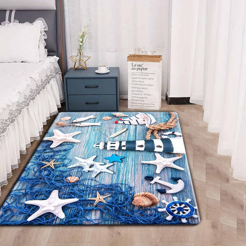 Soft Flannel Floor Mat for Bathroom and Living Room Absorbent Edge Foot Mat