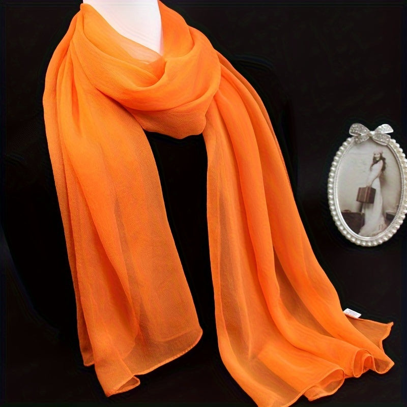 Lightweight Chiffon Shawl for Women Solid Colors Thin Scarf for Sunscreen Travel Beach