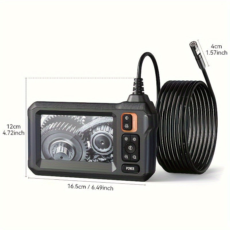 10.92cm HD Industrial Endoscope Dual Lens USB Rechargeable Water-Resistant for Auto Repair and Plumbing Inspection