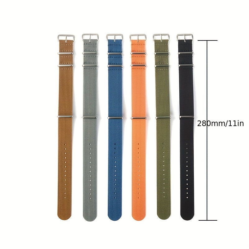 Nylon Watch Band with Stainless Steel Buckle 18mm 20mm 22mm for Men Women